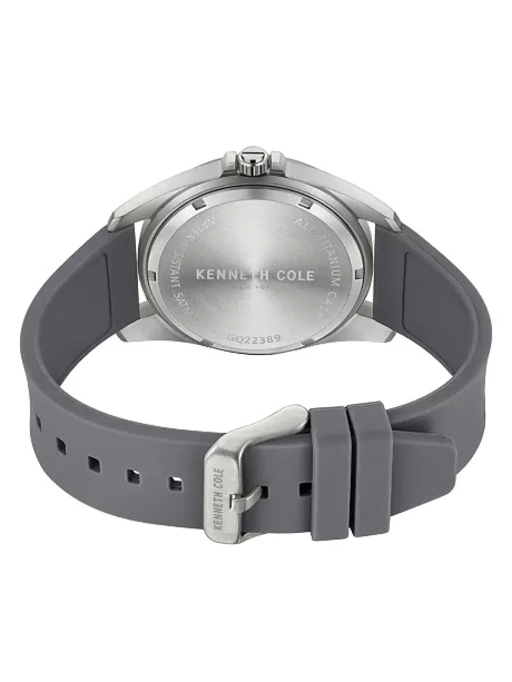 Kenneth Cole Men's Titanium Multi-Function Gray Silicone Strap Watch 42mm